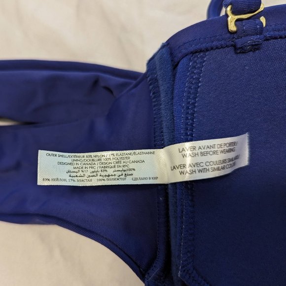 La Vie En Rose Aqua Bikini Bandeau Top Adjustable Straps - Picture 5 of 5